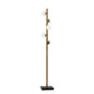 Brass LED Floor Lamp with Glass Shade