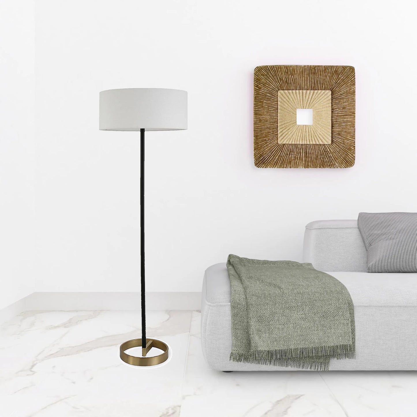 Black and White LED Floor Lamp