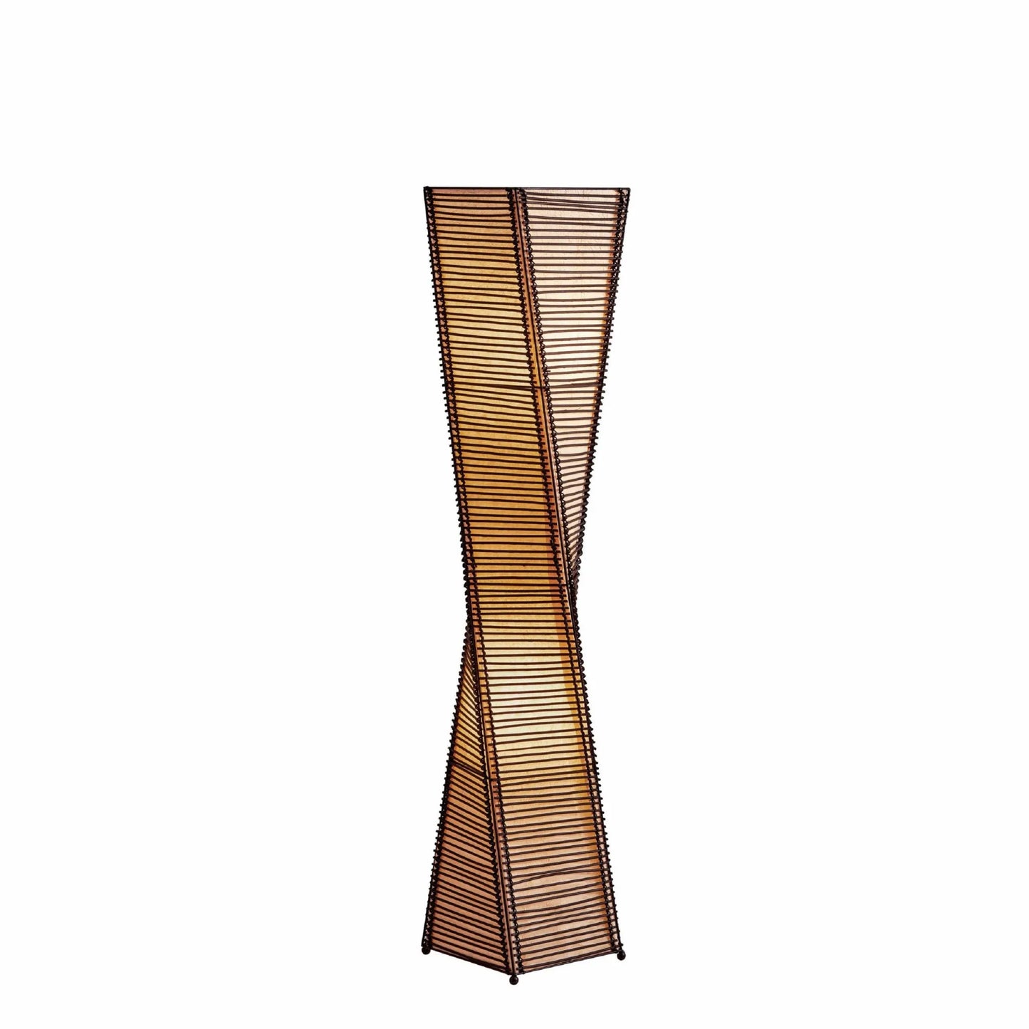 Brown & White Peacock Torchiere Lamp