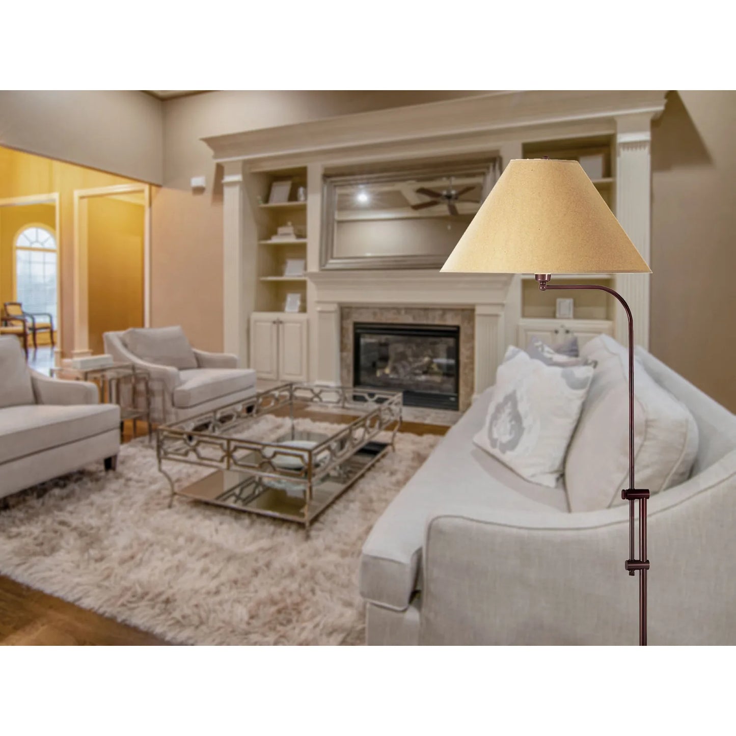 Traditional Shaped Rustic Adjustable Floor Lamp