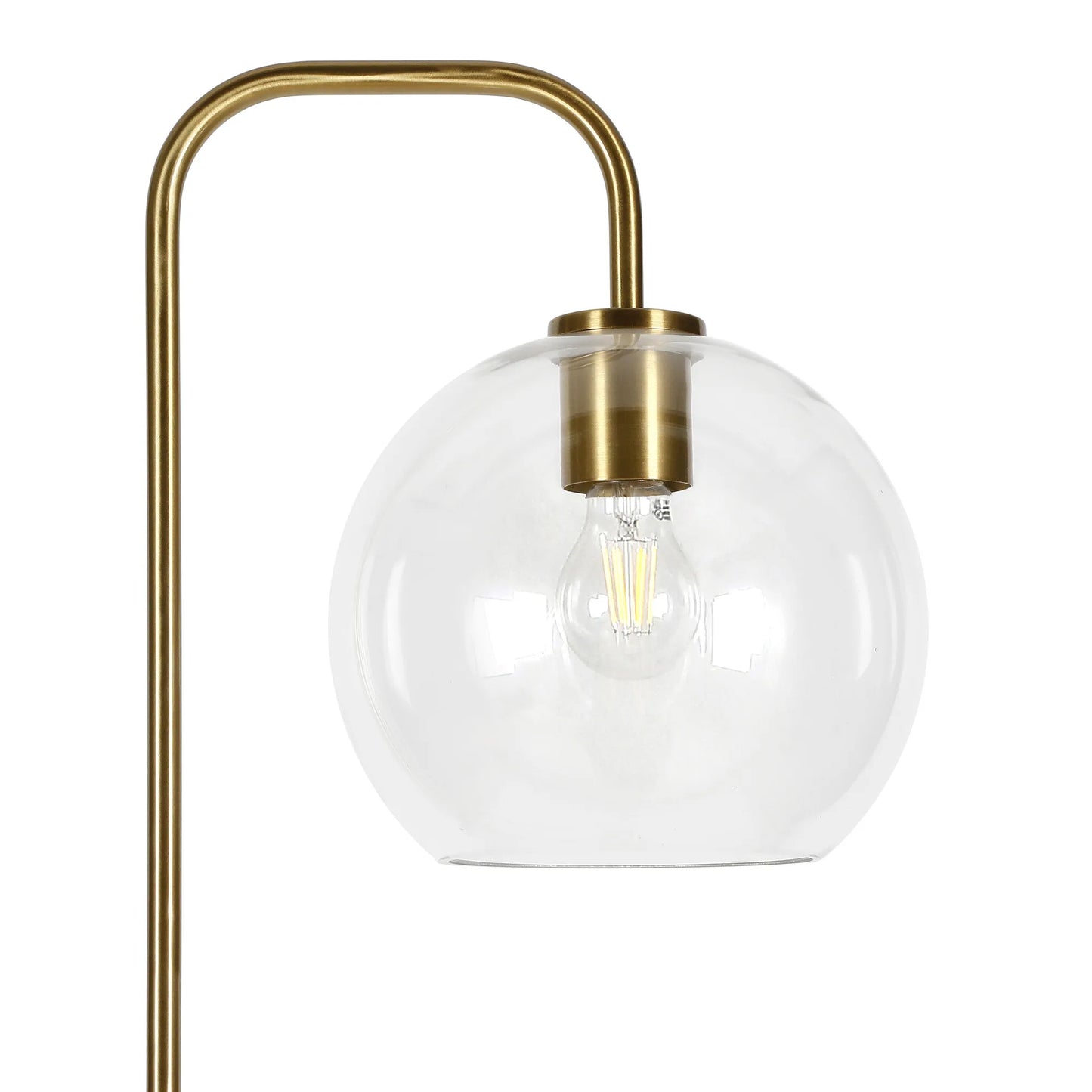 Contemporary LED Floor Lamp Brass Arched Base