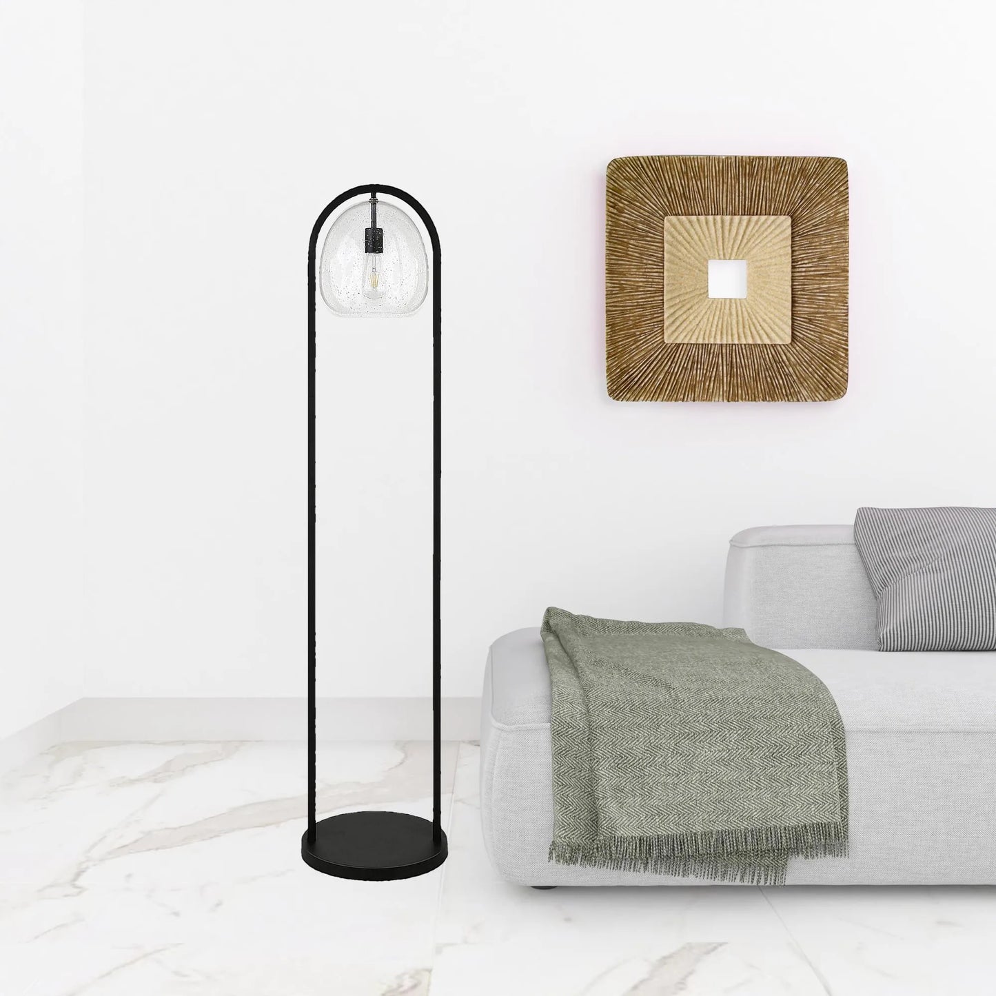 Black Column LED Floor Lamp Modern Design