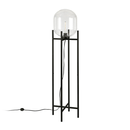 Black Transparent Globe Floor Lamp