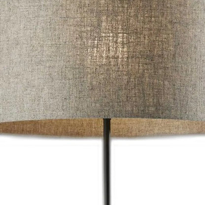 Beige Black Floor Lamp with Drum Shade