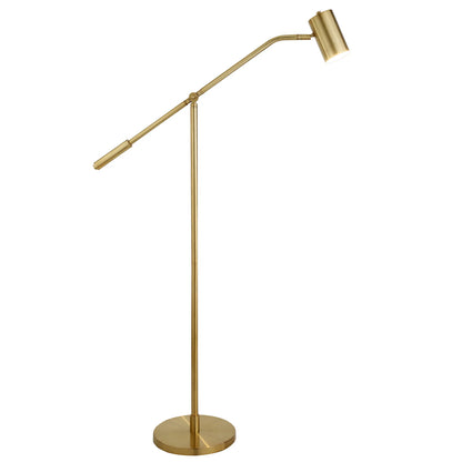 Contemporary Brass Swing Arm Floor Lamp