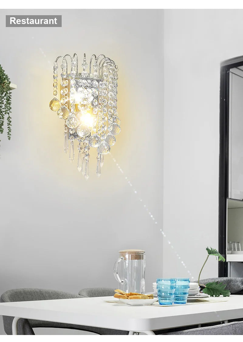 Mirror Crystal LED Wall Lights