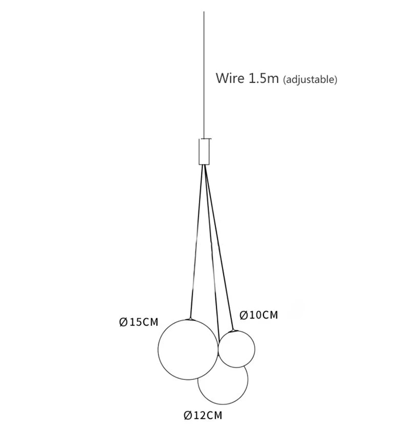 Modern Glass Ball LED Pendant Lamps Nordic Fashion Kitchen