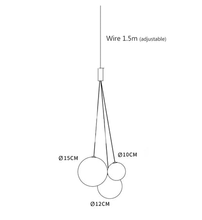 Modern Glass Ball LED Pendant Lamps Nordic Fashion Kitchen