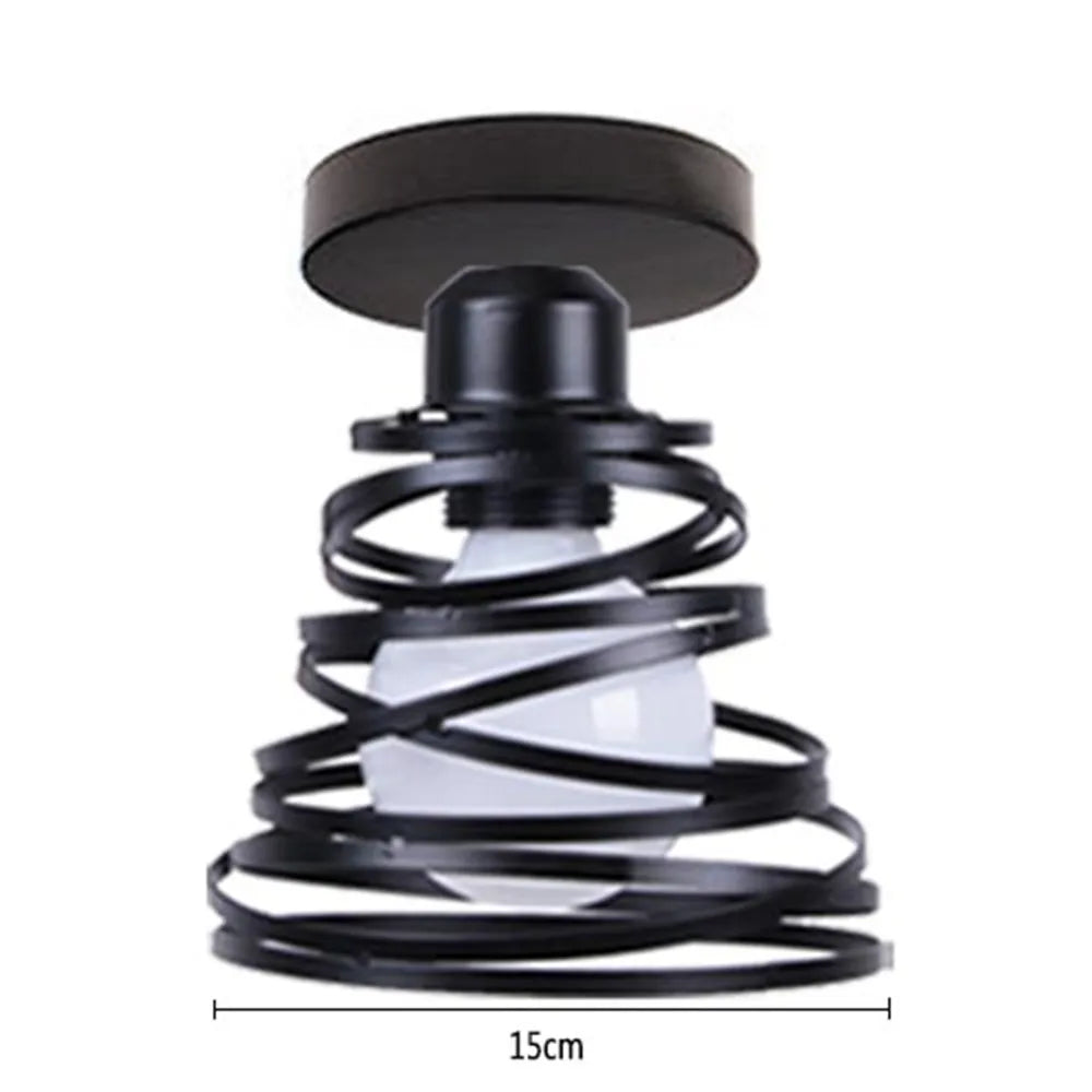 Retro Metal Semi-Flush Ceiling Light Fixture