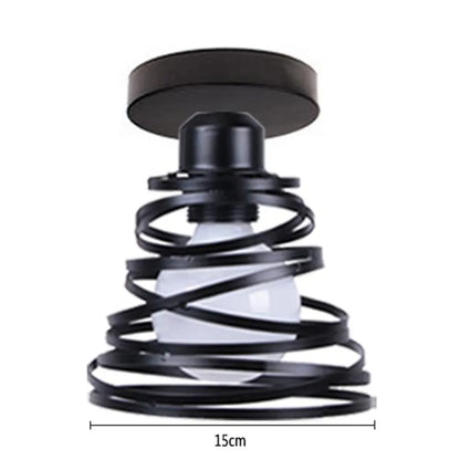 Retro Metal Semi-Flush Ceiling Light Fixture