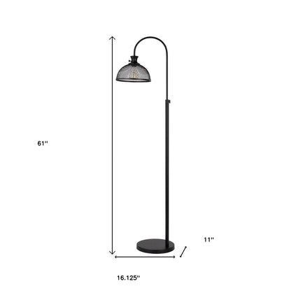 Traditional Black Floor Lamp with Dome Shade