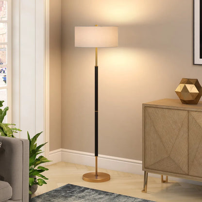 HMS 61 Contemporary Gold White Two-Light LED Floor Lamp