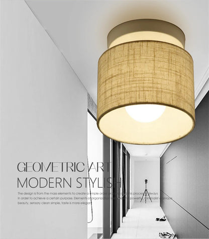 Nordic Linen LED Ceiling Lamp