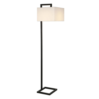 Black Floor Lamp White Frosted Glass Shade