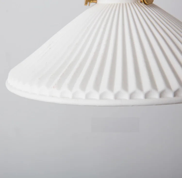 White Ceramic Brass Pendant Light
