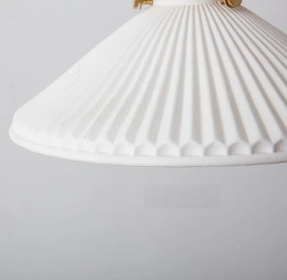 White Ceramic Brass Pendant Light