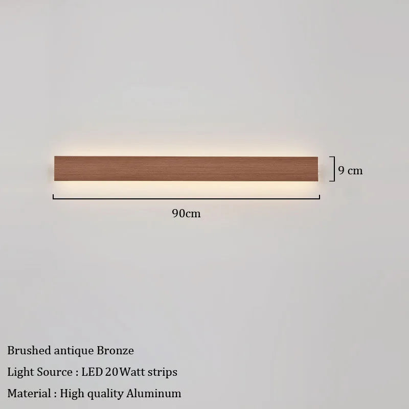 Gold Modern Long Wall Sconce for Bedroom & Hallway