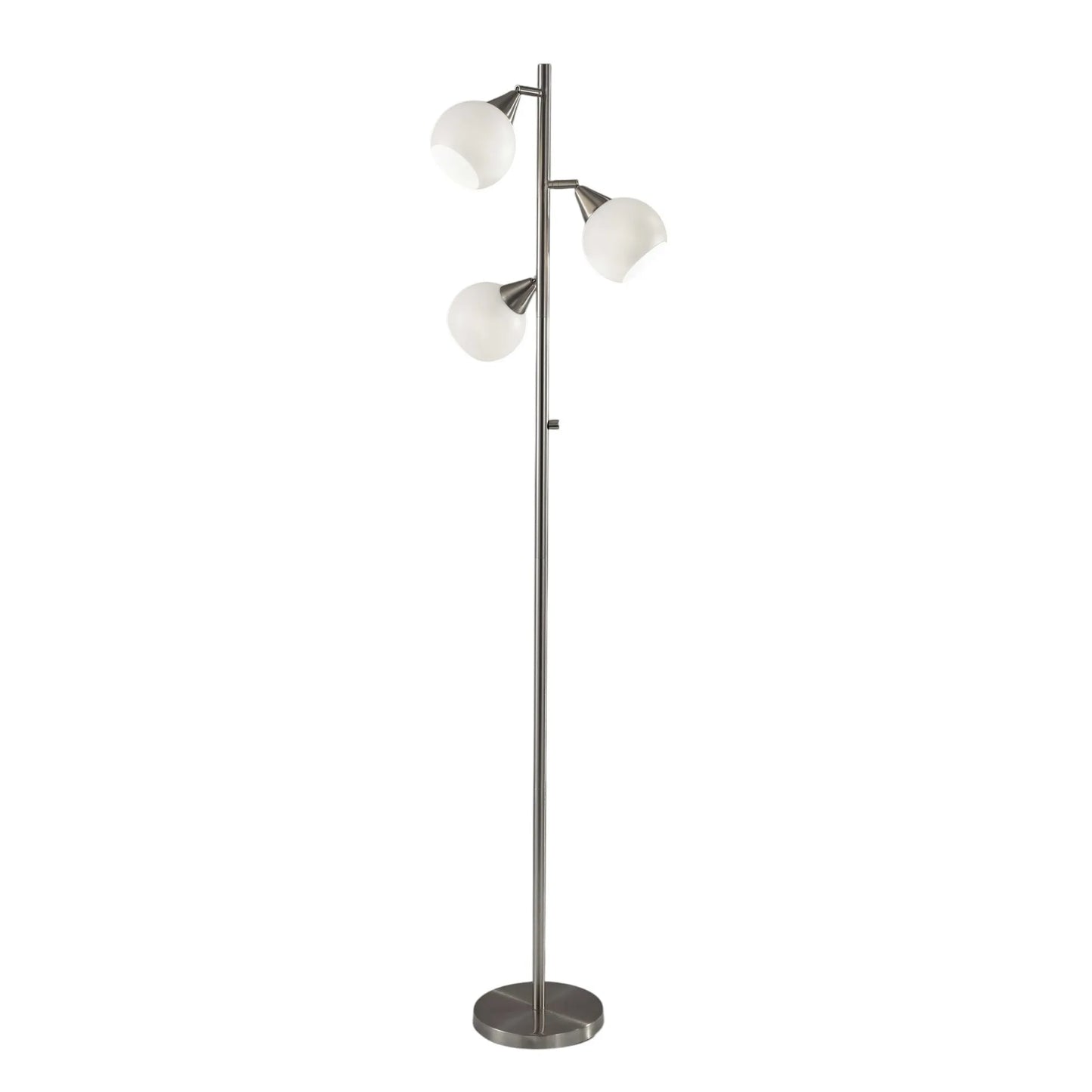 Modern Silver Floor Lamp with Dome Shade