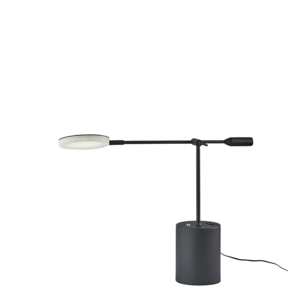 Black Swing Arm Floor Lamp with Light-Changing Feature
