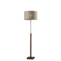Beige Black Floor Lamp with Drum Shade