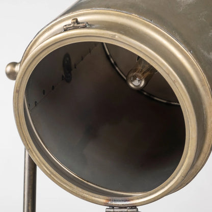 Gold LED Floor Lamp with Square Fabric Shade