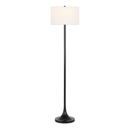 Black Floor Lamp with Stainless Steel Body