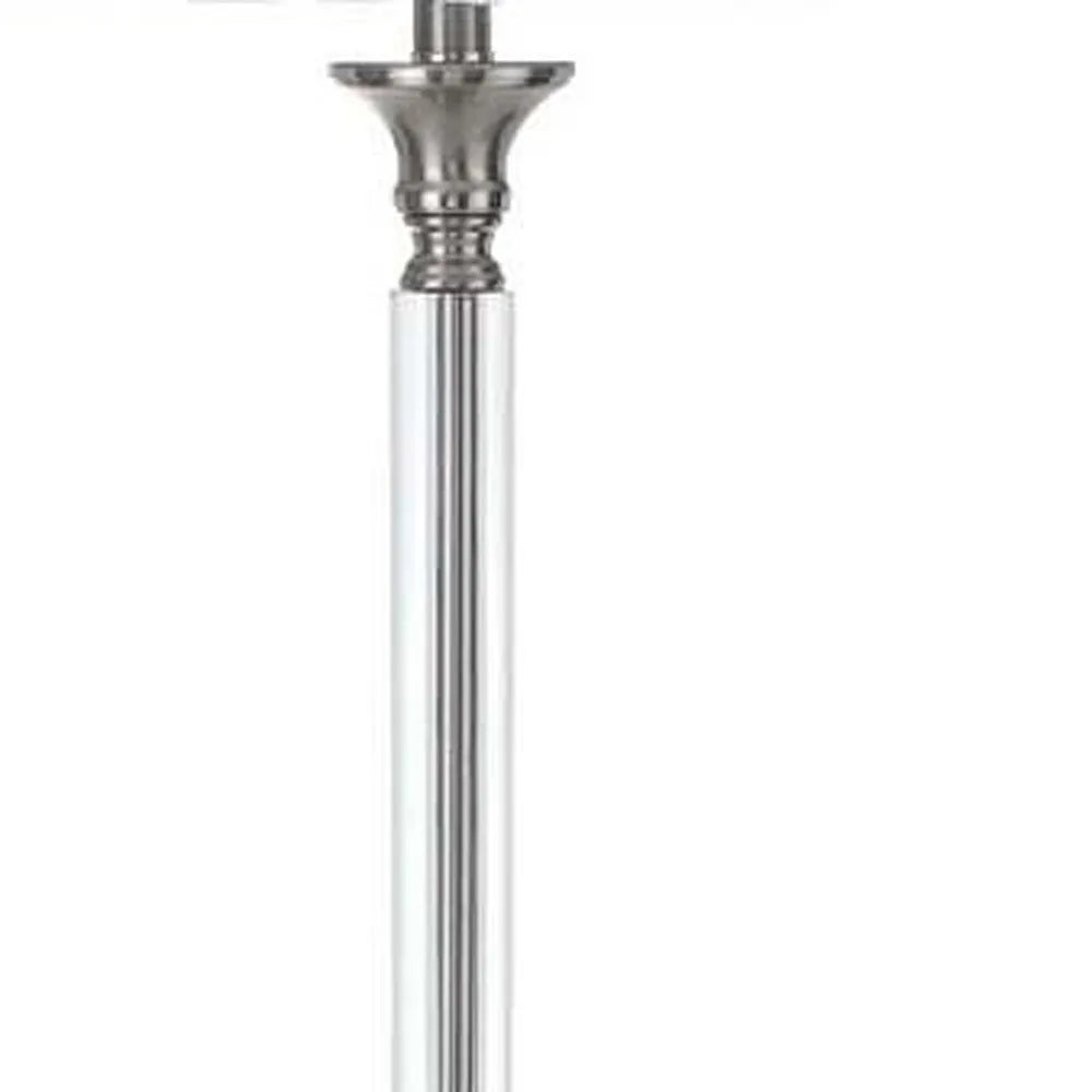 Traditional Nickel Floor Lamp with Square Shade