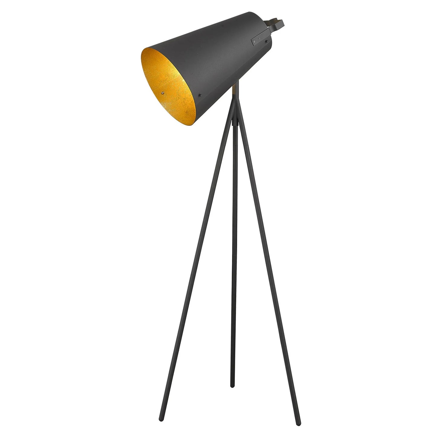 Industrial LED Floor Lamp with Fabric Shade
