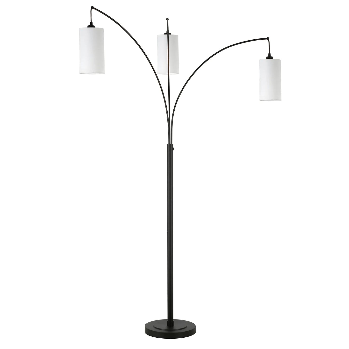 Black Three-Light Torchiere Floor Lamp