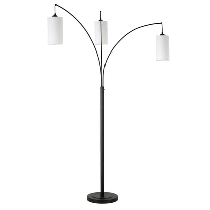 Black Three-Light Torchiere Floor Lamp