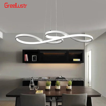 Twisted-Ribbon LED Pendant Light