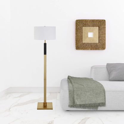 Traditional Shaped LED Floor Lamp White Frosted Glass Drum Shade