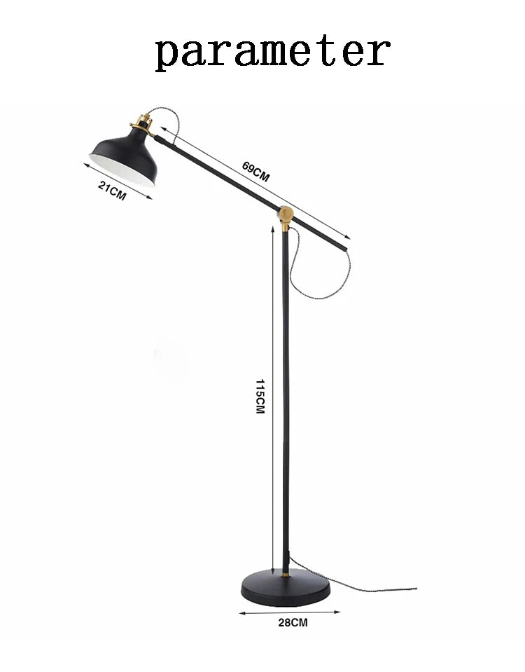 Rocker Vertical Floor Lamp Modern Long Arm Floor Lights