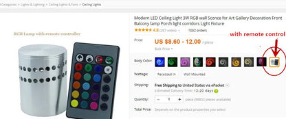 Vibrant RGB LED Art Sconce - Modern Ceiling Light