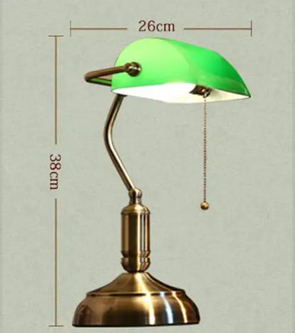 Emerald Glow E27 LED Banker Lamp