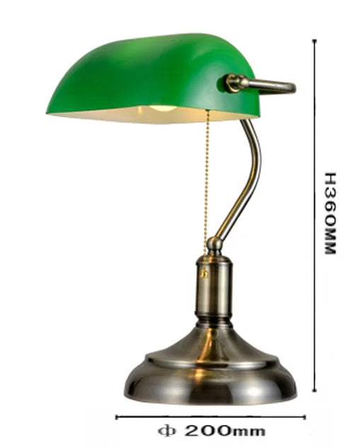 Emerald Glow E27 LED Banker Lamp