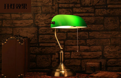 Emerald Glow E27 LED Banker Lamp