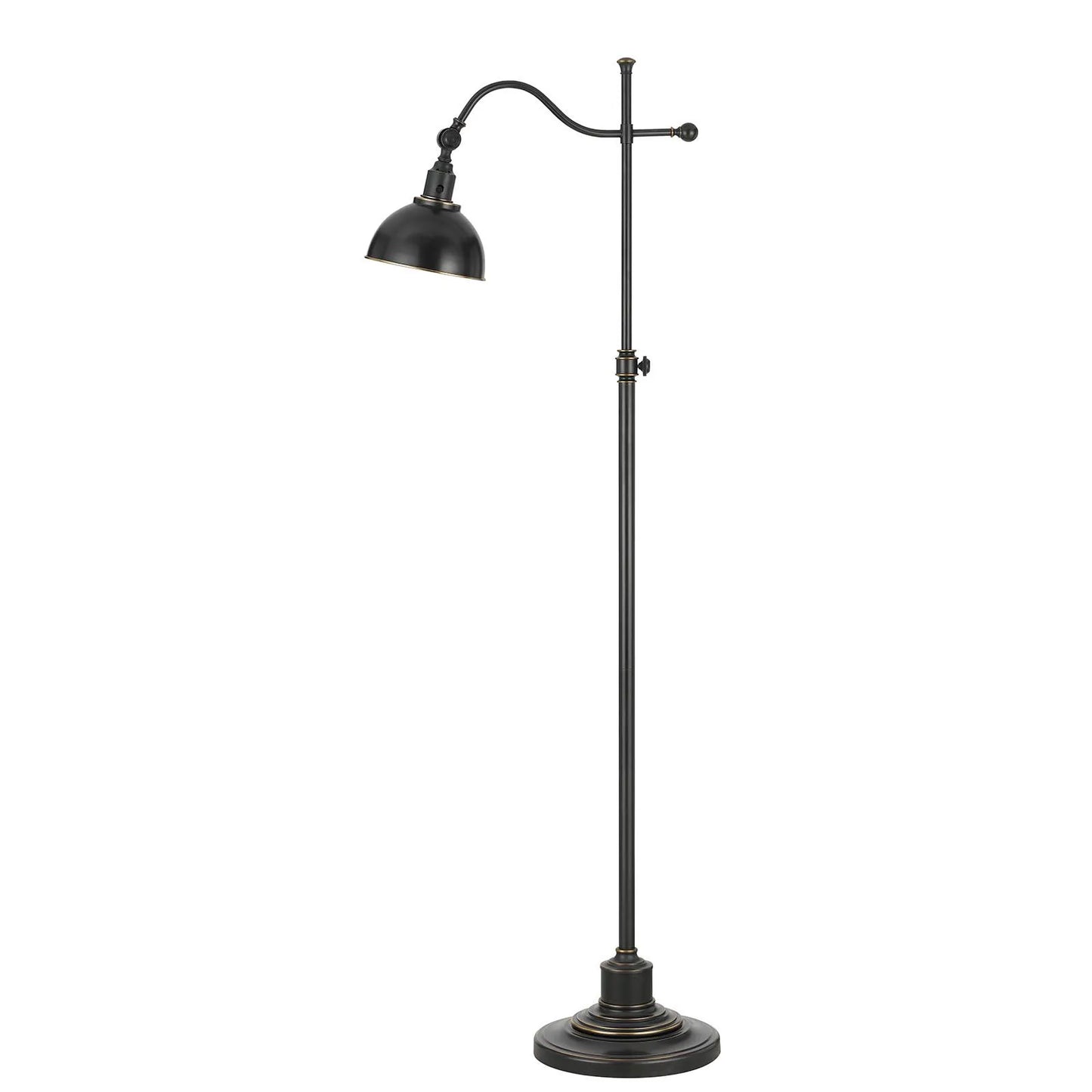 Traditional Bronze Floor Lamp with Dome Shade
