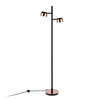 Two-Light Tree Floor Lamp with Bell Shades