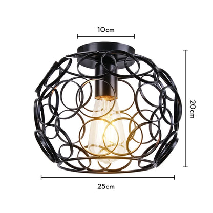 Retro Metal Semi-Flush Ceiling Light Fixture