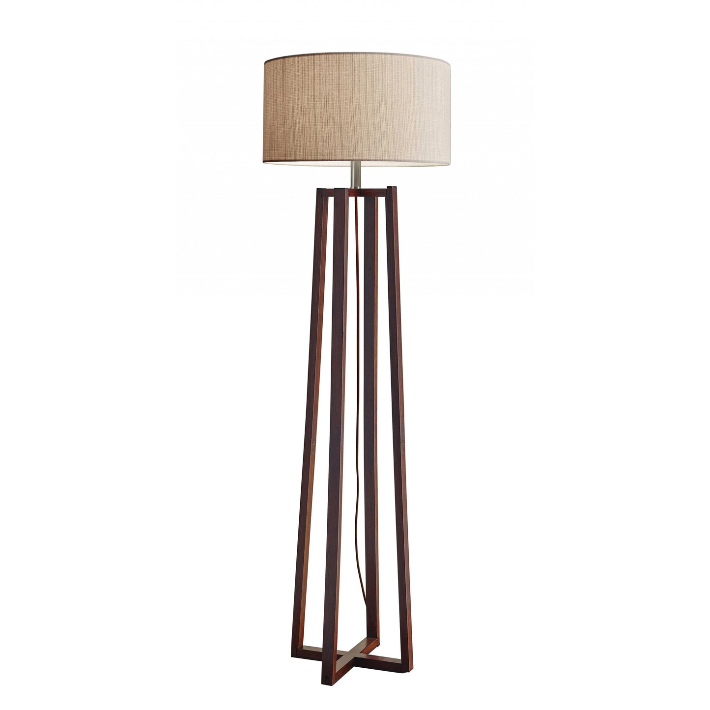 Modern Solid Brown Wood Novelty LED Floor Lamp