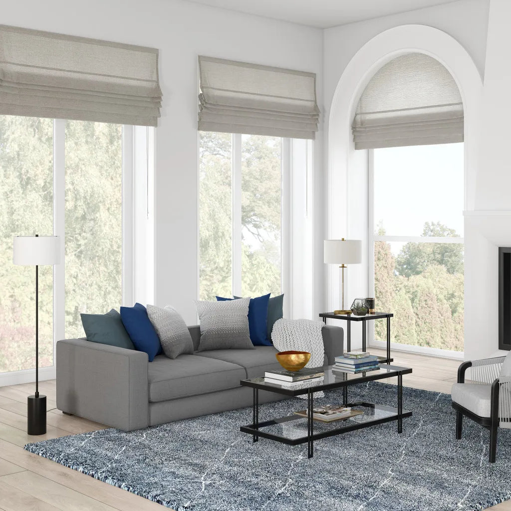 Traditional Black Floor Lamp with Empire Shade