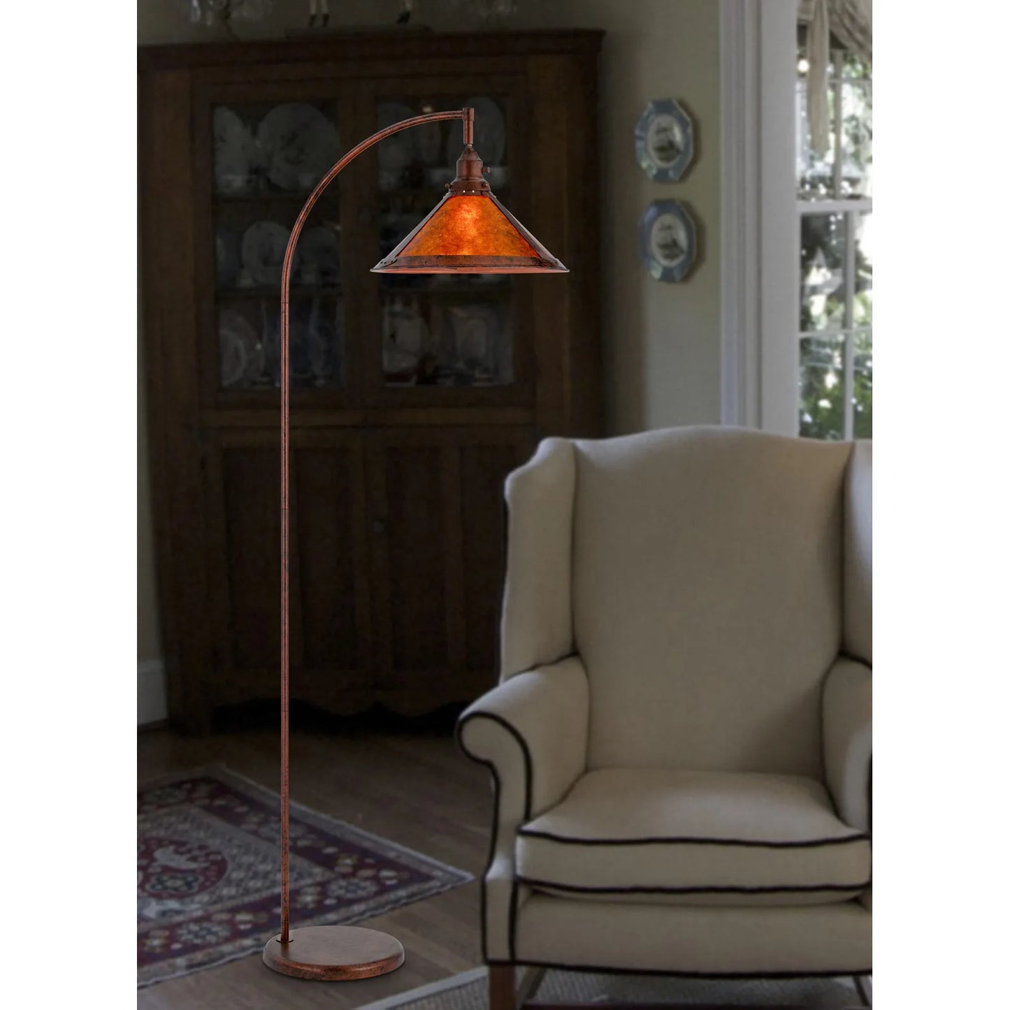 Traditional Rust Floor Lamp with Empire Shade
