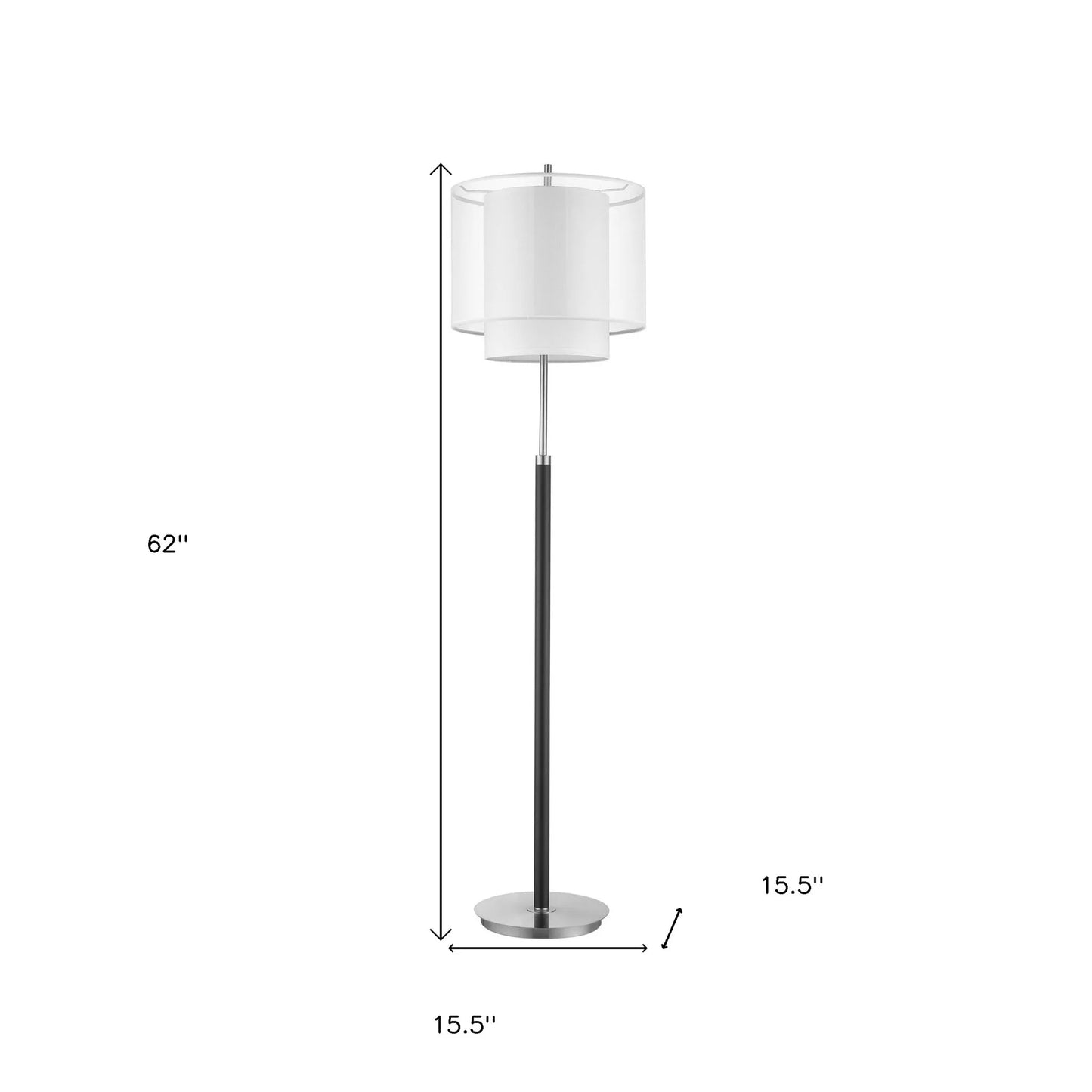 White Drum Shade LED Floor Lamp