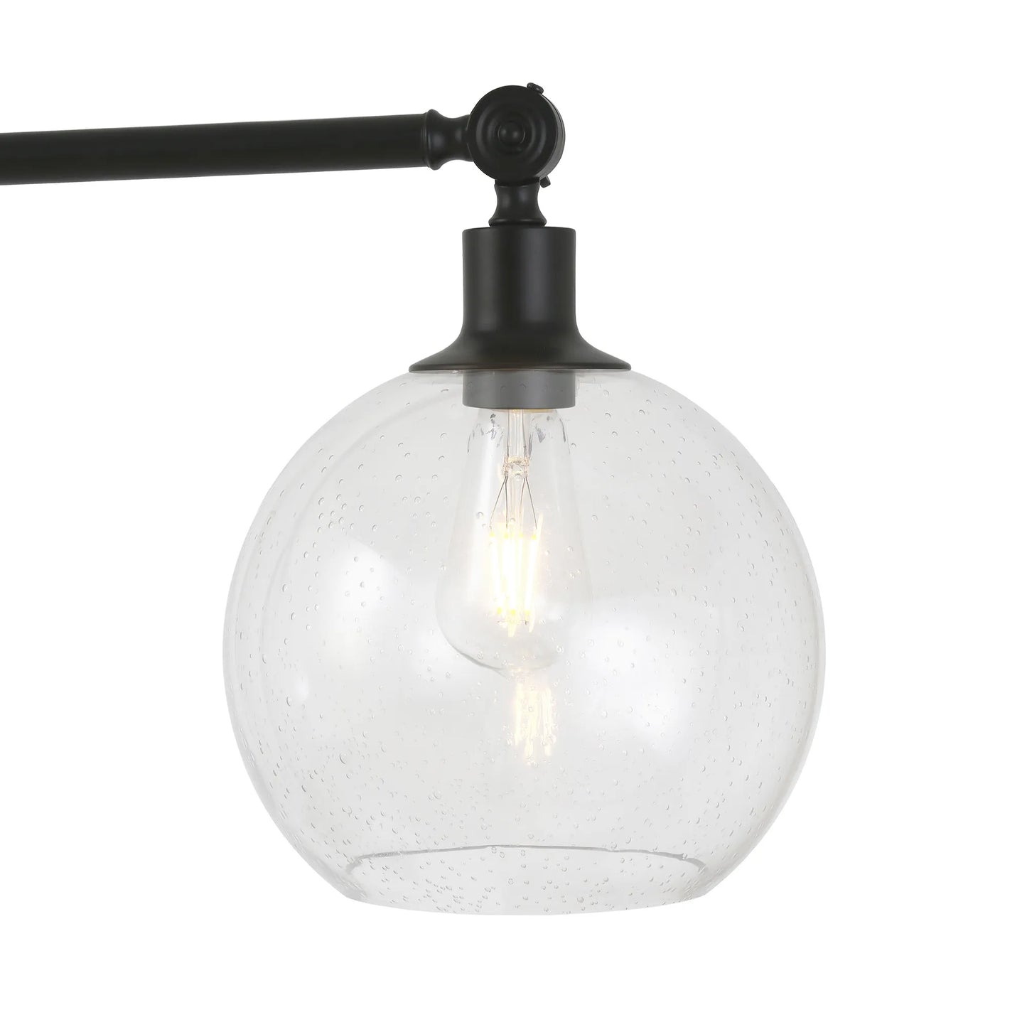 Modern Black Reading Floor Lamp with Globe Shade