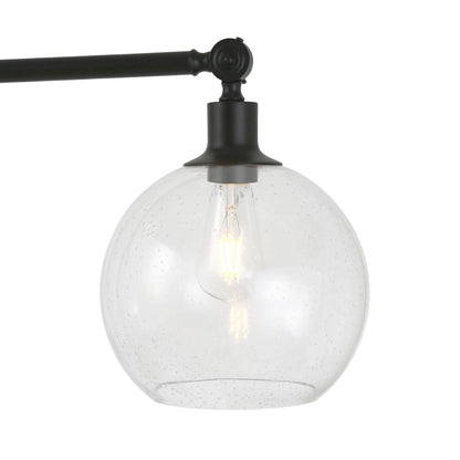 Modern Black Reading Floor Lamp with Globe Shade