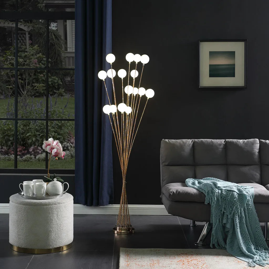 Yellow Minimalist LED Floor Lamp with PVC Shade