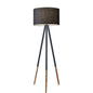 Contemporary Black Tripod Floor Lamp with Drum Shade