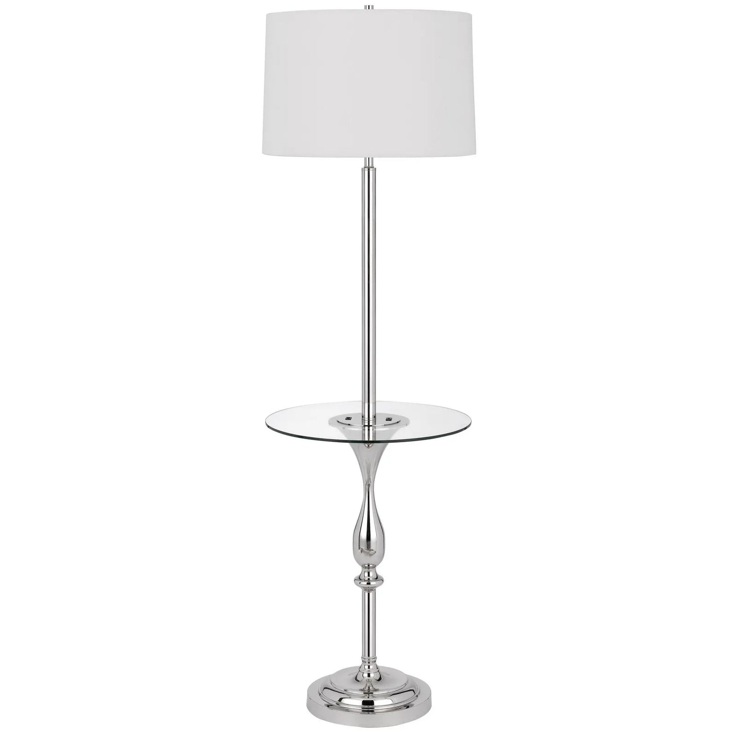 Chrome Tray Table Floor Lamp