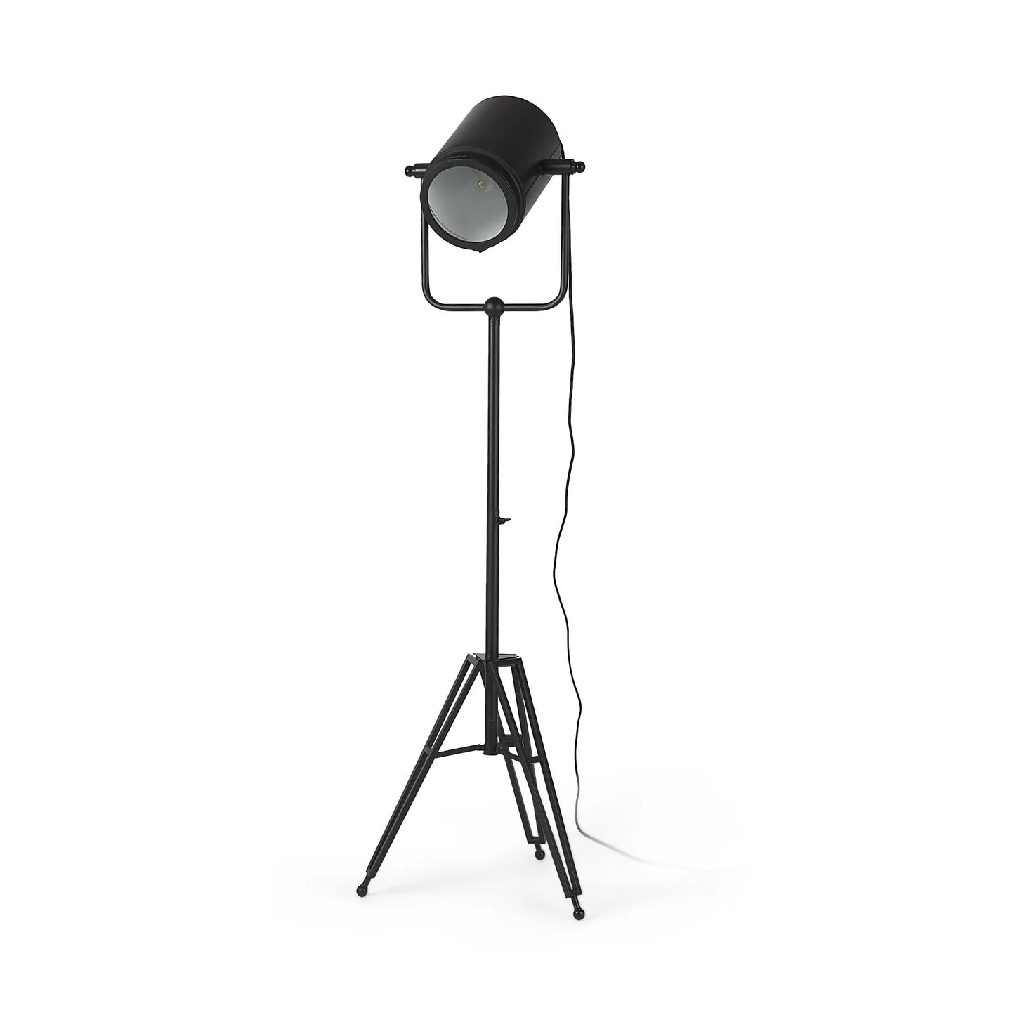 Black LED Floor Lamp with Metal Shade